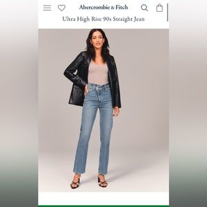 Abercrombie ultra high rise 90s straight jean size 26 R